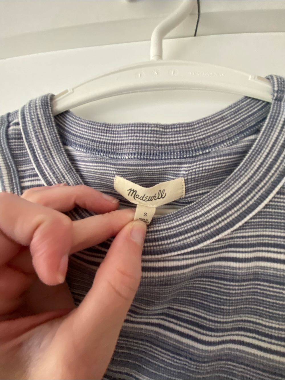 Striped Ribbed Tank Top - Blue/White - Picture 2 of 3